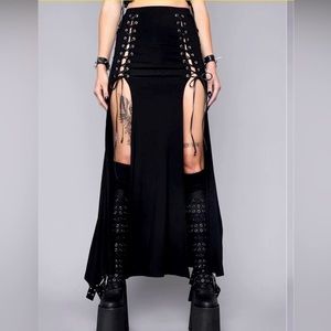 Widow Dolls Kill Glitch in the matrix maxi skirt, L